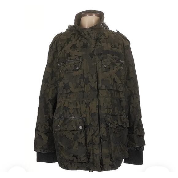 Avec Les Filles Camoflauge Camo Coat Jacket Size Large - Picture 1 of 5